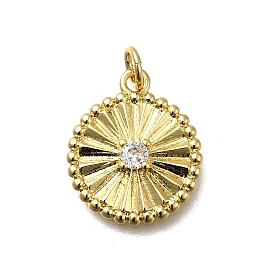 Латунные микро проложить кубического циркония подвески, плоско-круглые, без кадмия и без свинца, стойки покрытие, долговечный, с целью перехода в кольце