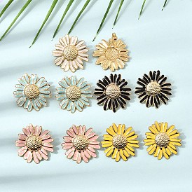 304 aretes de esmalte de acero inoxidable, flor, revestimiento de iones (ip), dorado