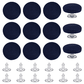 12шт. железные пуговицы с хлопковым покрытием, замена верхней части пуговицы бейсболки в форме гриба, плоско-круглые