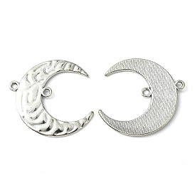 Tibetan Style Links/Connectors, Lead Free and Cadmium Free, Crescent, 36x33x1.5mm, Hole: 2mm