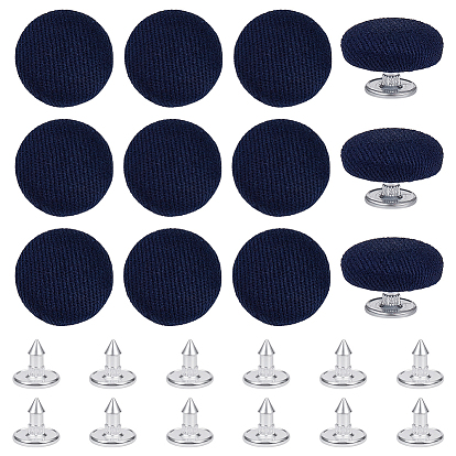 12шт. железные пуговицы с хлопковым покрытием, замена верхней части пуговицы бейсболки в форме гриба, плоско-круглые
