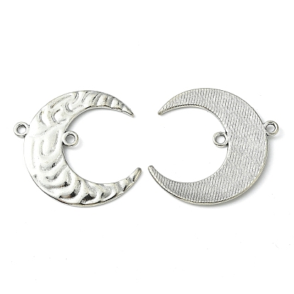 Tibetan Style Links/Connectors, Lead Free and Cadmium Free, Crescent, 36x33x1.5mm, Hole: 2mm