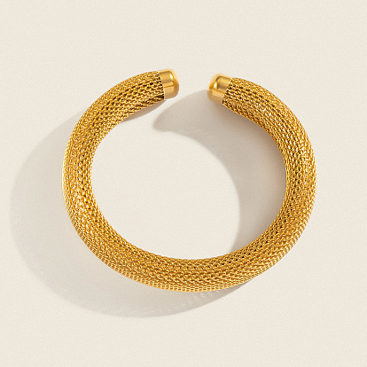 Европейский стиль 304 браслеты-манжеты из нержавеющей стали, браслеты с крутящим моментом для женщин