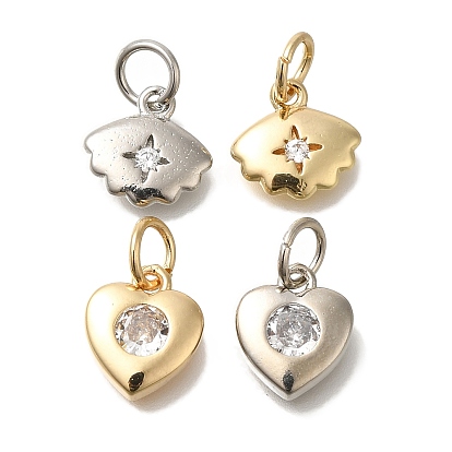 Латунные микро проложить кубического циркония подвески, долговечный, сердце, облако прелести