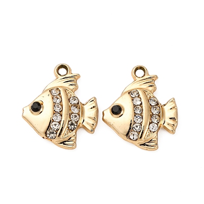 Подвески из сплава и страза, рыба