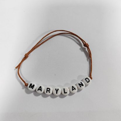 Adjustable Waxed Cotton Cord Braided Bracelets, Letter Acrylic Beads Bracelets for Women