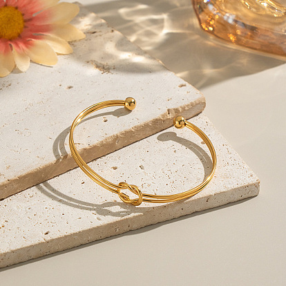 304 из нержавеющей стали манжеты браслеты, браслеты с крутящим моментом для женщин, узел