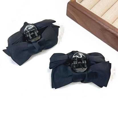 Заколки для волос с когтями из ткани, с пластиковым, бантом, аксессуары для волос для женщин и девочек