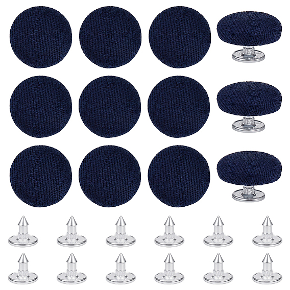 12шт. железные пуговицы с хлопковым покрытием, замена верхней части пуговицы бейсболки в форме гриба, плоско-круглые