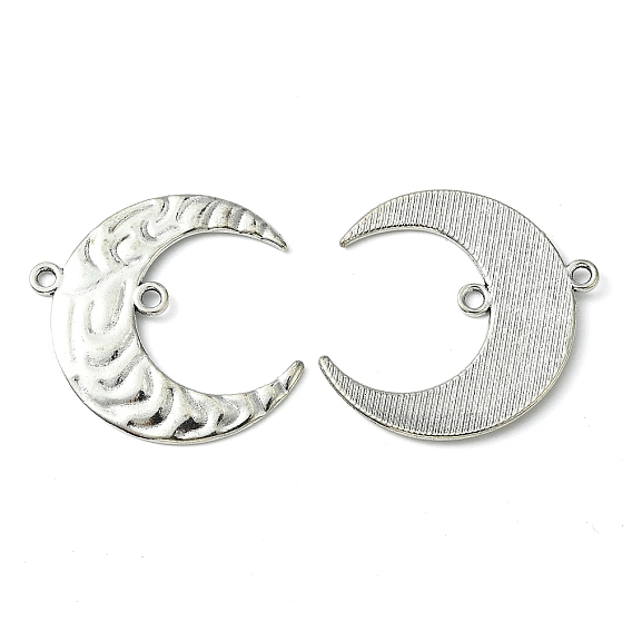 Tibetan Style Links/Connectors, Lead Free and Cadmium Free, Crescent, 36x33x1.5mm, Hole: 2mm