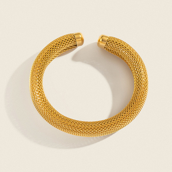 Европейский стиль 304 браслеты-манжеты из нержавеющей стали, браслеты с крутящим моментом для женщин