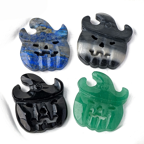 Тема хэллоуина натуральный драгоценный камень тыква лицо украшение украшение, для украшения рабочего стола домашнего офиса