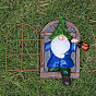 Resin Window with Gnome Statue Ornament, for Garden Tree Decoration