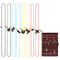 16Pcs 4 Colors Polyester Notebook Elastic Ropes, with Alloy Enamel Pendants