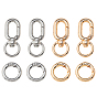 4шт 2 цвета железные поворотные застежки, с литыми пружинными кольцами, овальные