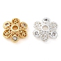 Колпачки для бусин из прозрачного кубического циркония из латуни, долговечный, цветок