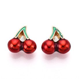 Латунь эмаль прелести, черри прелести, реальный 18 k позолоченный