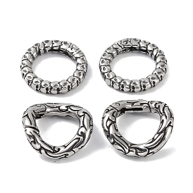 Tibetan Style 316 Surgical Stainless Steel Spring Gate Rings