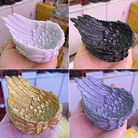 Resin Feather Wing Crystal Ball Display Pedestal, for Home Office Desktop Decoration