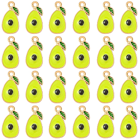 100 шт. Подвески из сплава эмали, золотой свет, фрукты