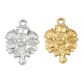 304 Stainless Steel Pendants, Bouquet Charms