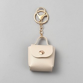 Mini Square Imitation Leather Wallet Pendant Keychains, with Zinc Alloy Findings, for Car Key Bag Accessories