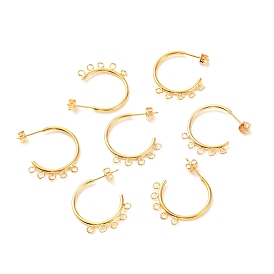 Conclusions de boucle d'oreille en laiton, sans cadmium et sans nickel et sans plomb, avec boucle, plaqué longue durée, anneau