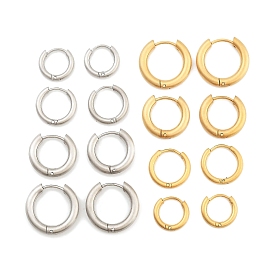 Женские серьги-кольца из матовой 304 нержавеющей стали, с 316 штифтов из нержавеющей стали