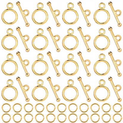 Сплавочные застежка тоггл тибетского стиля, с кольца прыжок из латуни