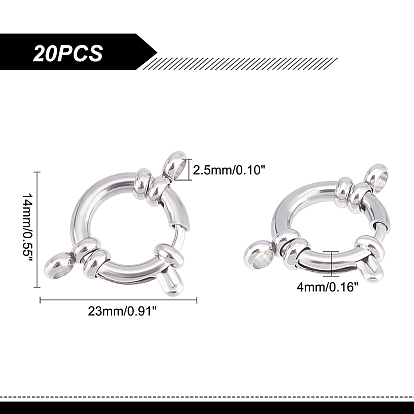 Unicraftale 10Pcs 304 Stainless Steel Spring Ring Clasps