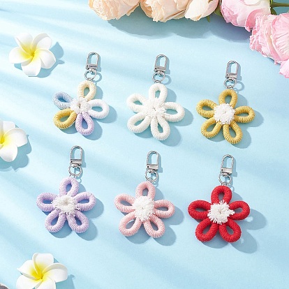 Полиэфирные украшения цветок подвеска, с поворотными застежками