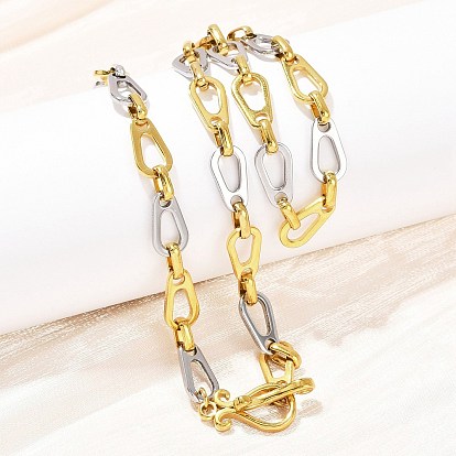 Двухцветные 304 цепочки-цепочки из нержавеющей стали с каплевидными звеньями