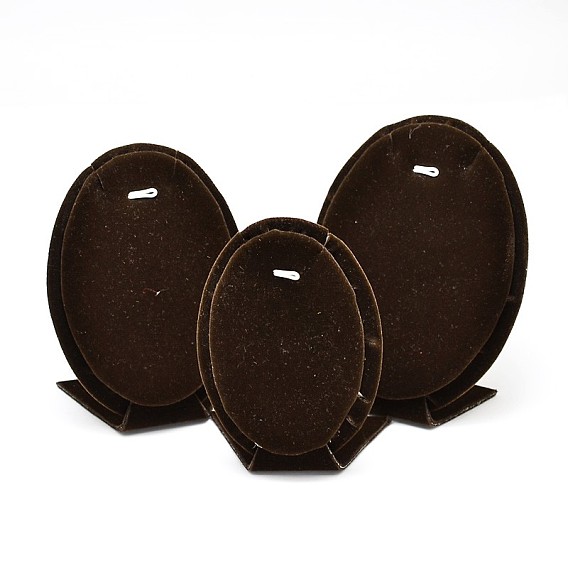 Железа овальной комплект ювелирных изделий дисплеи, обтянута бархатом, 10~11x7~9x4 см