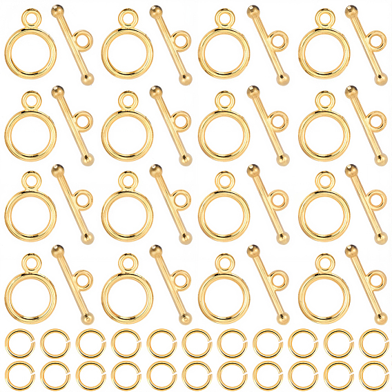 Сплавочные застежка тоггл тибетского стиля, с кольца прыжок из латуни