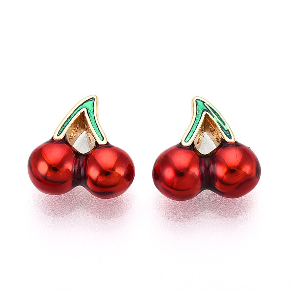 Латунь эмаль прелести, черри прелести, реальный 18 k позолоченный