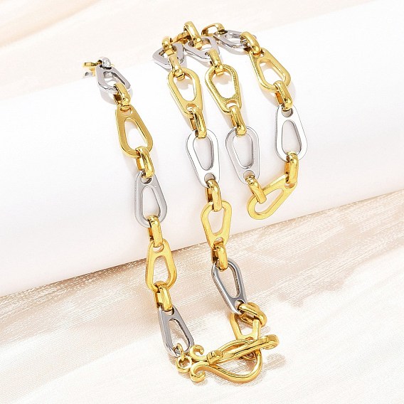 Двухцветные 304 цепочки-цепочки из нержавеющей стали с каплевидными звеньями