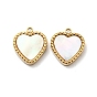 304 Stainless Steel Pave Shell Heart Charms