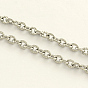 304 Stainless Steel Cable Chains, Textured, Unwelded, with Spool, Oval, 4x3x0.8mm, about 164.04 Feet(50m)/roll