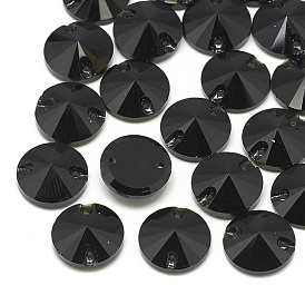 Sew on Rhinestone, K9 Glass Rhinestone, Two Holes, Garments Accessories, Cone,  Faceted