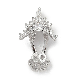925 подвеска-цветок из стерлингового серебра с прозрачными кубическими цирконами, за половину пробурено бисера, родий, с печатью 925