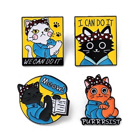 Aloloy Brooches, Enamel Pins, Cat