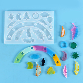 Feather Pendant DIY Silicone Molds, Resin Casting Molds, For UV Resin, Epoxy Resin Jewelry Making