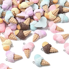 Непрозрачные подвески смолы, мороженое, с железной платиной петлей