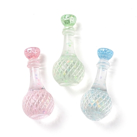 Муляж бутылки из прозрачной смолы кабошон, с блестками