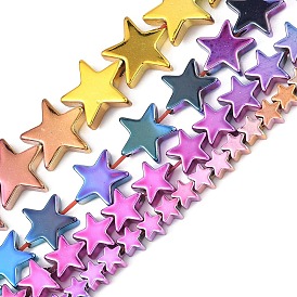 Нити синтетических немагнитных гематитовых бусин с градиентным цветным гальваническим покрытием, звезда