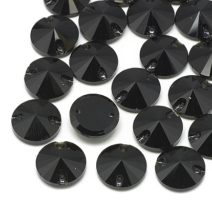 Sew on Rhinestone, K9 Glass Rhinestone, Two Holes, Garments Accessories, Cone,  Faceted