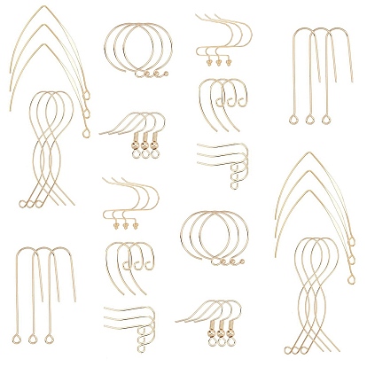 Латунные крючки для сережек, провод уха, реальный 18 k позолоченный