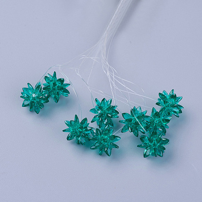 Glass Woven Beads, Flower/Sparkler, Made of Horse Eye Charms