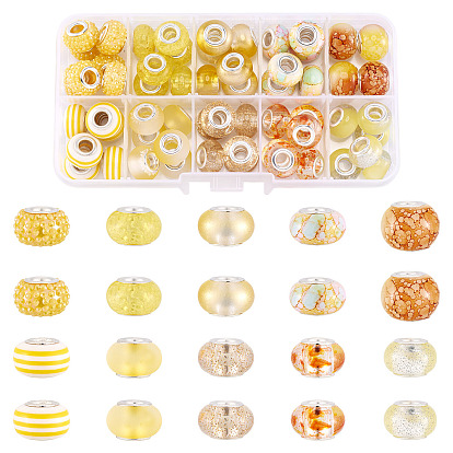 Наборы для находки бисера своими руками, включая европейские бусины из смолы и европейские бусины с крупным отверстием из полимерной глины и стразами