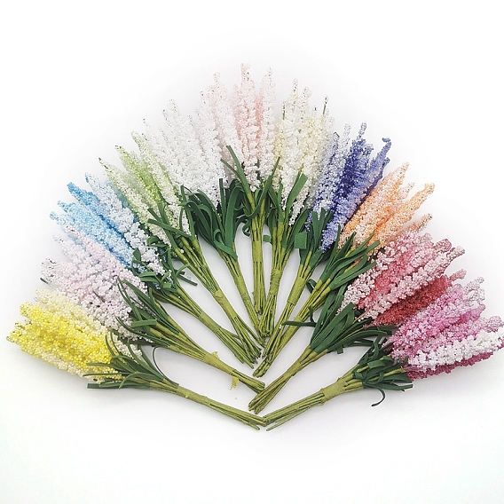 Пластиковая искусственная лаванда, для свадебного рождественского украшения, поделки своими руками домашний декор венок скрапбукинг